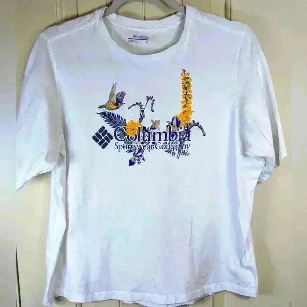 Columbia Men's Filedcreek Graphic T-Shirt White Size Large Cotton